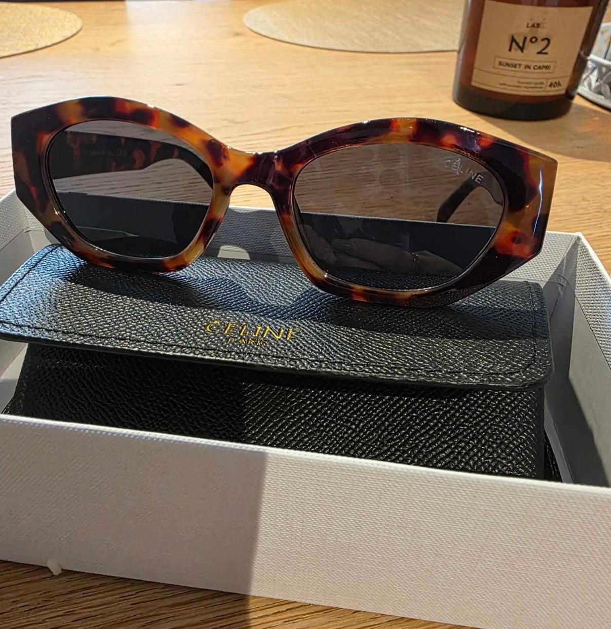 Luxe Designer Zonnebril Tortoise Style met Case